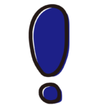 青色のびっくりマーク