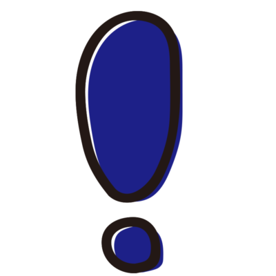 青色のびっくりマーク