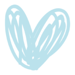 青色のぐるぐるハート