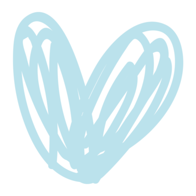 青色のぐるぐるハート