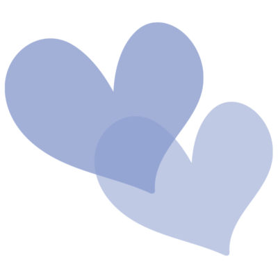 透明の青いハート