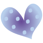 青色の水玉ハート