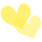 透明の黄色いハート