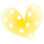 黄色の水玉ハート