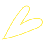 黄色の細いハート