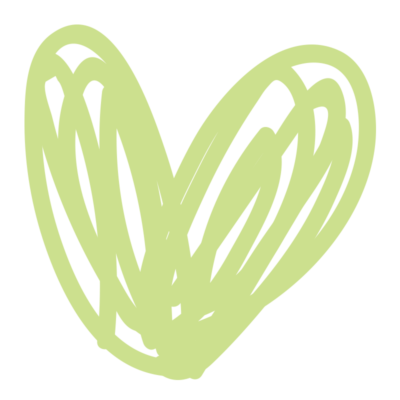 緑色のぐるぐるハート