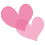 透明のピンクのハート