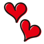 赤い２つのハート