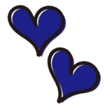 青い２つのハート