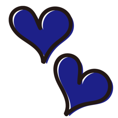 青い２つのハート