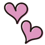 ピンクの２つのハート