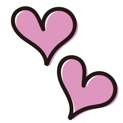ピンクの２つのハート
