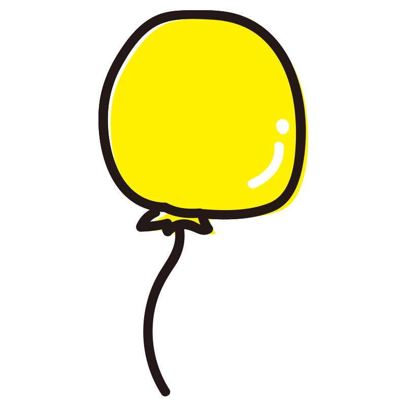 黄色い風船の無料 フリー イラスト てがきっず 可愛い手描きイラスト 保育園 小学校 Pta向けのフリー素材