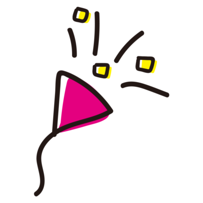 ピンクのクラッカー