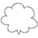 細い線のふわふわ吹き出し