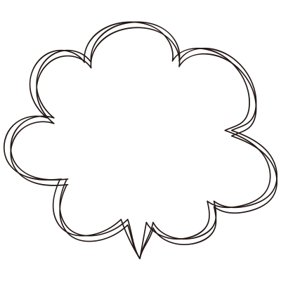 細い線のふわふわ吹き出し