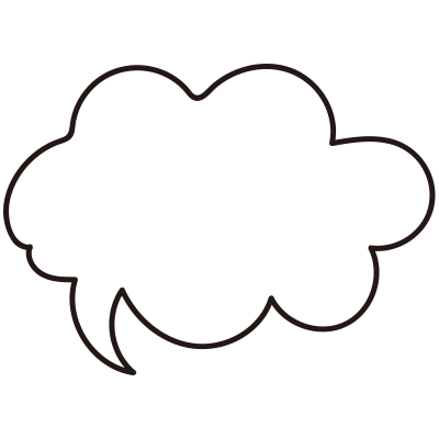 ふわふわの吹き出し（白）