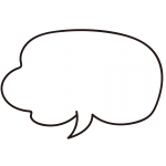 かたっぽふわふわの吹き出し（白）