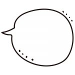 飾りのある丸い吹き出し（白）