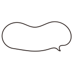 ふんわりした横長の吹き出し（白）