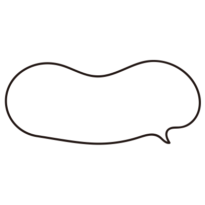 ふんわりした横長の吹き出し（白）