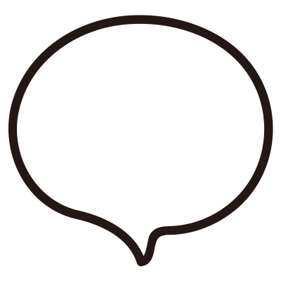 丸い吹き出し（白）