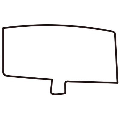 四角い吹き出し（白）