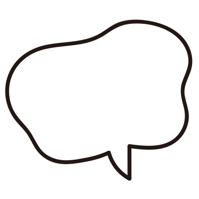 ふにゃふにゃの吹き出し（白）