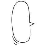 動きのある縦長の吹き出し（白）