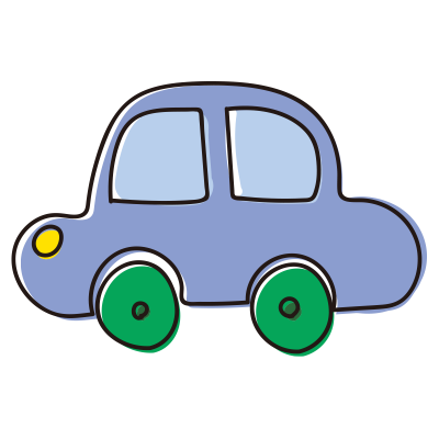青い車のおもちゃの無料 フリー イラスト かわいい手描きの無料素材 てがきっず 保育園 小学校 介護施設にぴったりのフリー素材イラスト