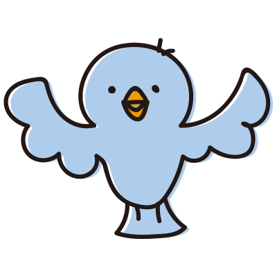 青色の広げた鳥