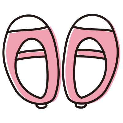 ピンクの上履き