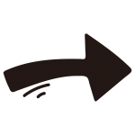 動きのある太い矢印