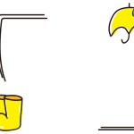 長靴と傘の二重の枠