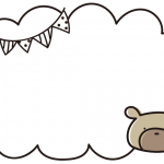 ゆるいくまのガーランド付き枠