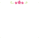 赤い花と緑の枠