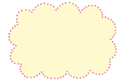 ふわふわドットの枠黄色