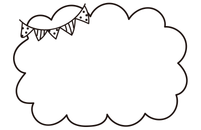 ふわふわの枠ガーランド付き