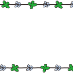 クローバーと青い花の枠