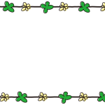 クローバーと黄色い花の枠