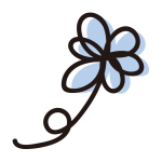 くるっとした青い花