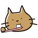 歯磨きするねこ