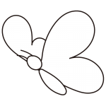 シンプルな蝶（斜め）