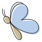 シンプルな青い蝶
