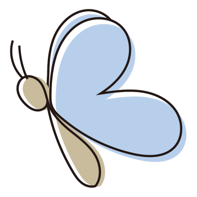 シンプルな青い蝶