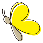 シンプルな黄色い蝶