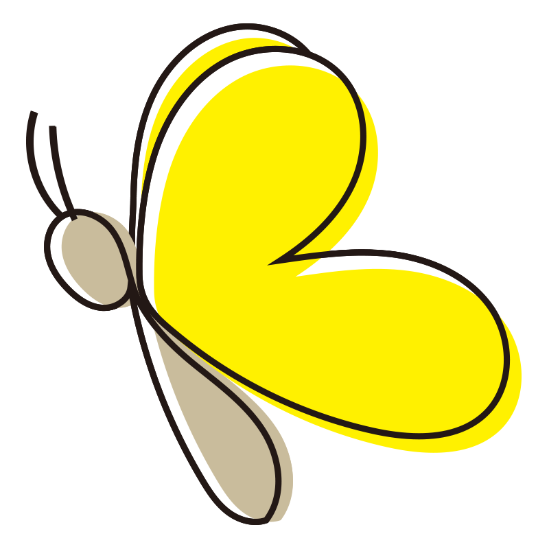 シンプルな黄色い蝶