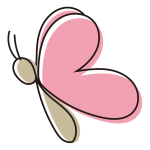 シンプルなピンクの蝶