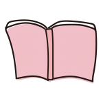 ピンクの開いた本