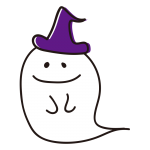 帽子をかぶったお化け（笑顔）